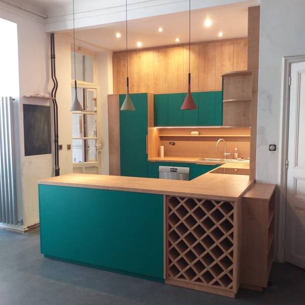 Fabrication d'une cuisine sur mesure en mélaminé haut de Gamme à Marseille 13005