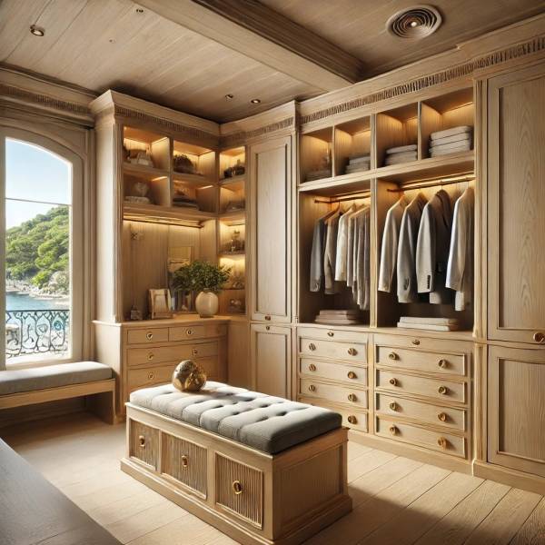 Concevoir un dressing sur mesure dans une villa à St Tropez par LV Atelier